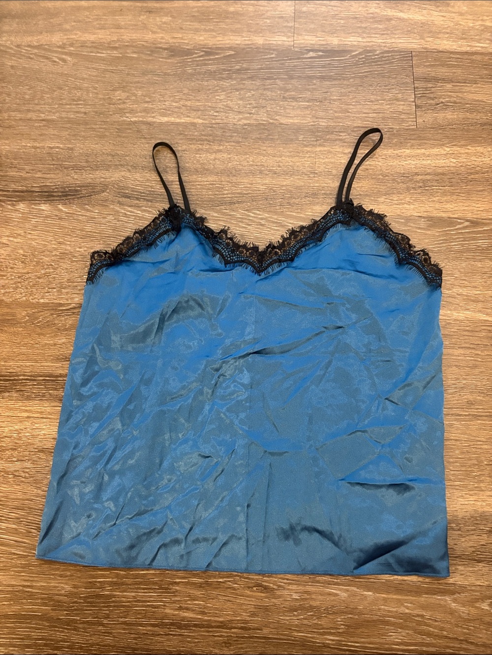 Blue Lace-Trim Cami Tank Top - Women